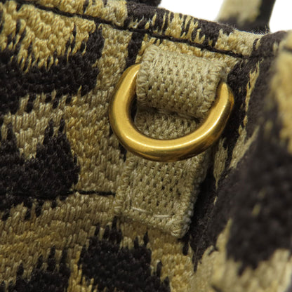 CHRISTIAN DIOR Book tote mini leopard pattern 2WAY Handbag Canvas Ladies [Used]