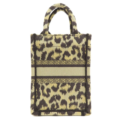 CHRISTIAN DIOR Book tote mini leopard pattern 2WAY Handbag Canvas Ladies [Used]