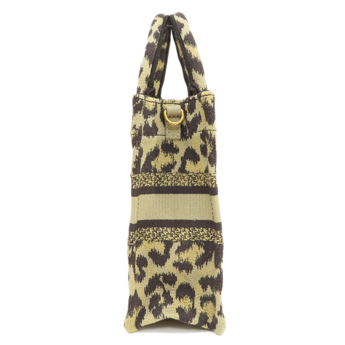 CHRISTIAN DIOR Book tote mini leopard pattern 2WAY Handbag Canvas Ladies [Used]