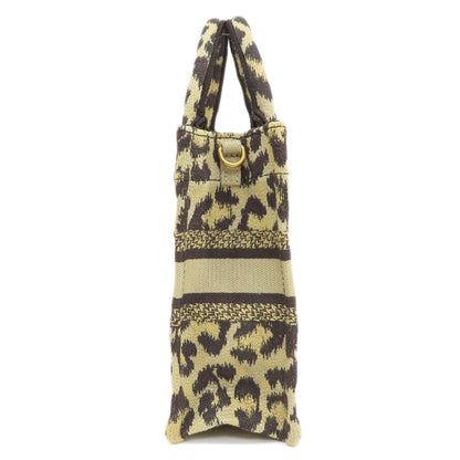 CHRISTIAN DIOR Book tote mini leopard pattern 2WAY Handbag Canvas Ladies [Used]