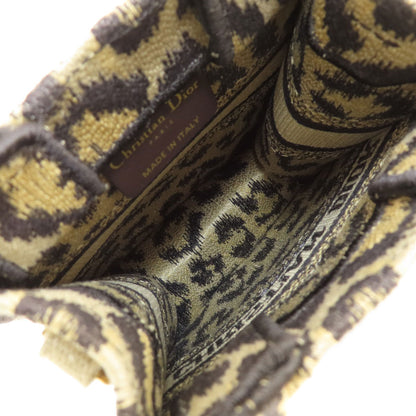 CHRISTIAN DIOR Book tote mini leopard pattern 2WAY Handbag Canvas Ladies [Used]