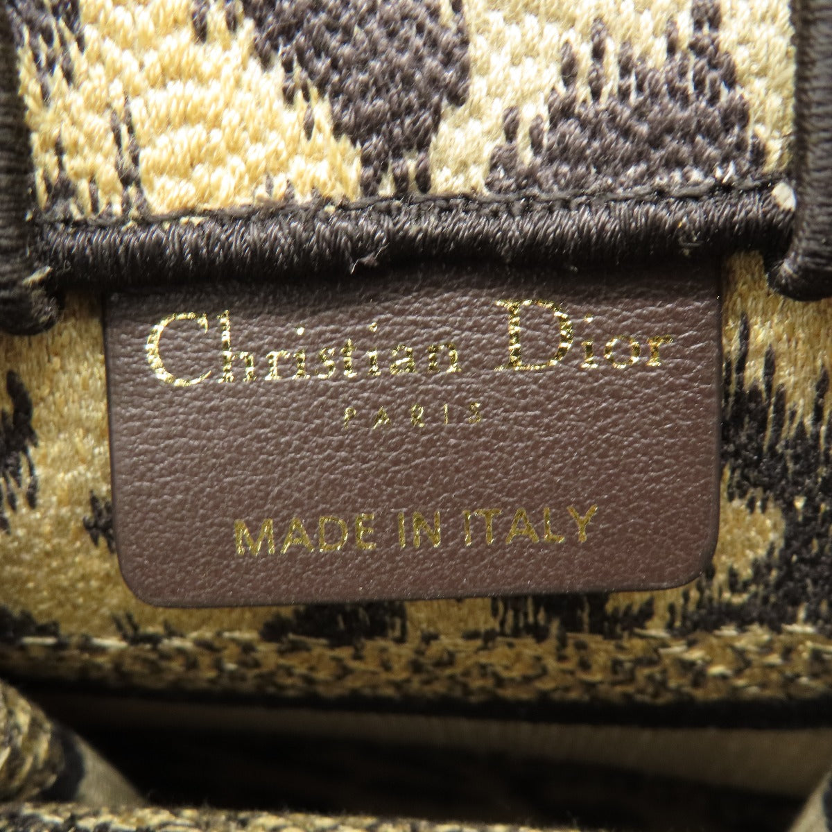 CHRISTIAN DIOR Book tote mini leopard pattern 2WAY Handbag Canvas Ladies [Used]