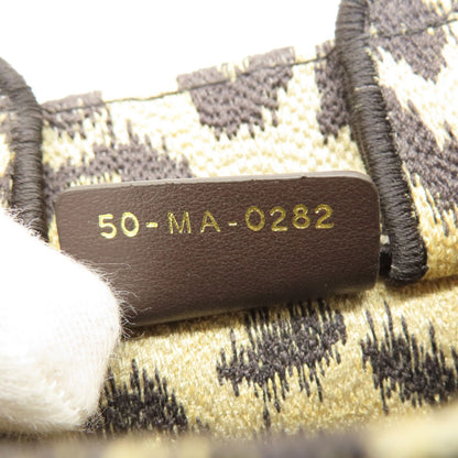 CHRISTIAN DIOR Book tote mini leopard pattern 2WAY Handbag Canvas Ladies [Used]