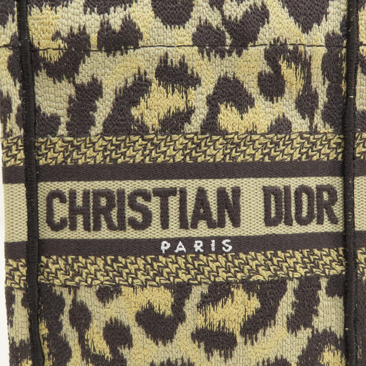 CHRISTIAN DIOR Book tote mini leopard pattern 2WAY Handbag Canvas Ladies [Used]