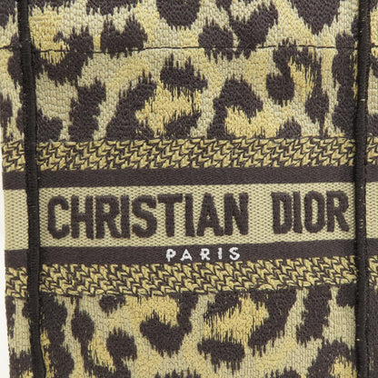 CHRISTIAN DIOR Book tote mini leopard pattern 2WAY Handbag Canvas Ladies [Used]
