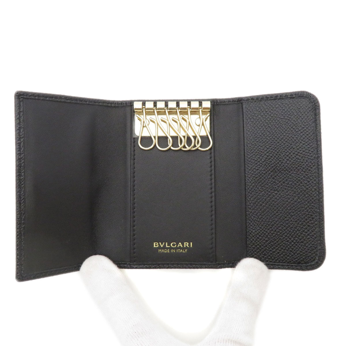 BVLGARI Logo Hardware key holder Calf Ladies [Used]