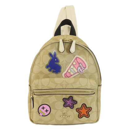 COACH  F20909 Backpack Â· Daypack signature patch rabbit PVC LeatherLadies