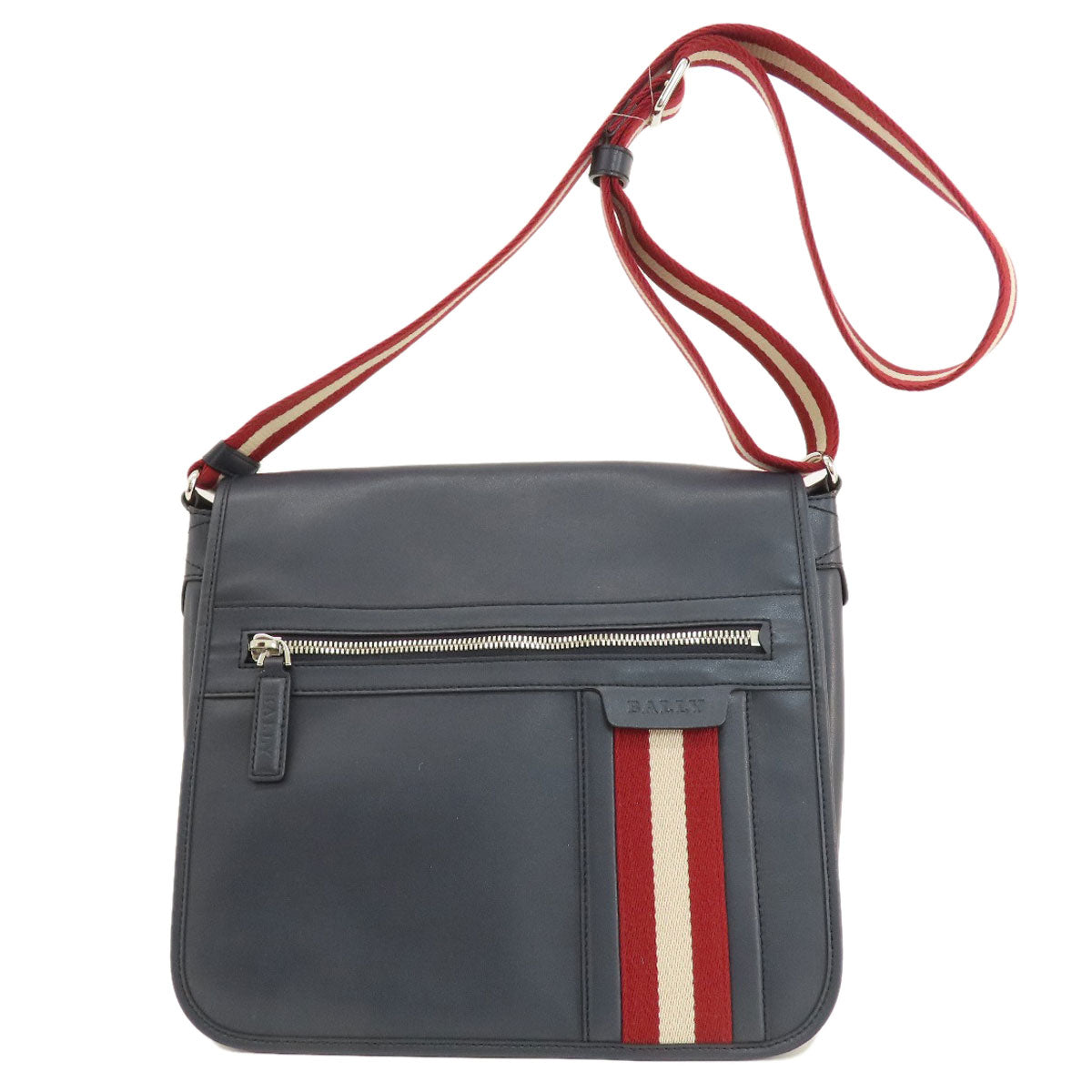 BALLY   Shoulder Bag Logo Stripe Leather Ladies