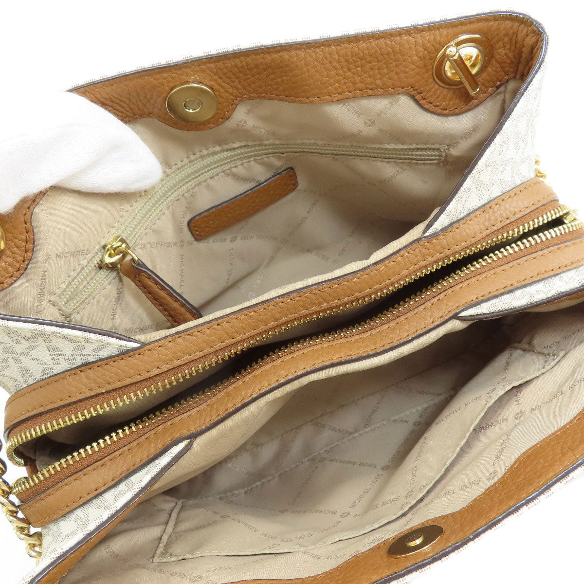 Michael Kors MK signature Tote Bag Leather Coated CanvasLadies [Used]