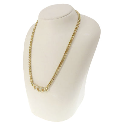 CHRISTIAN DIOR Rhinestone Necklace Metal Ladies [Used]