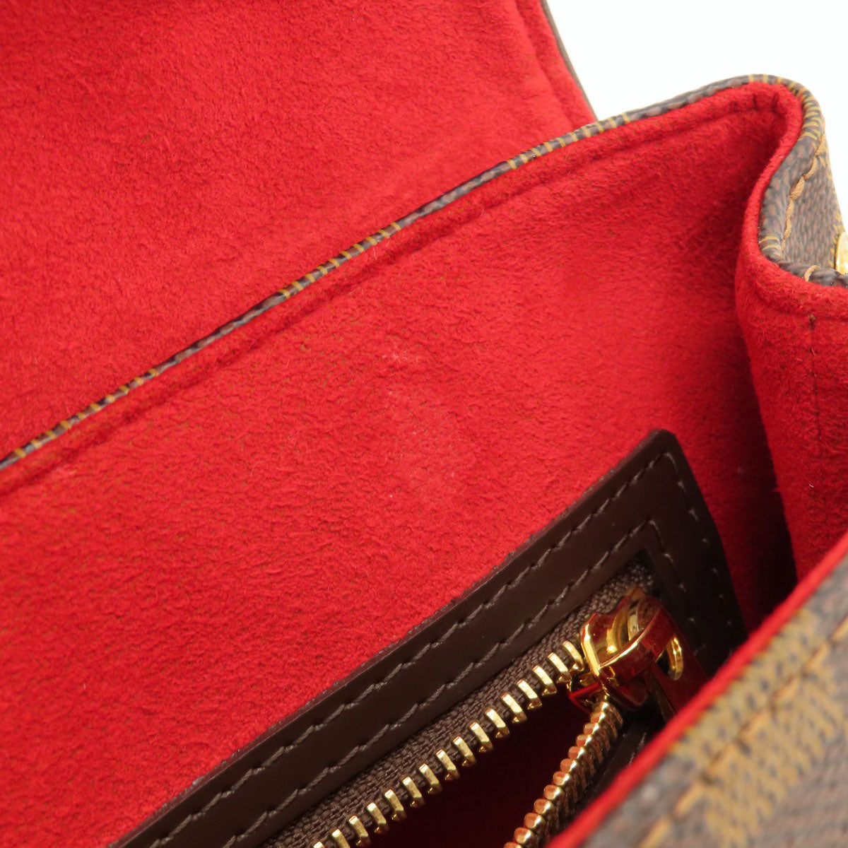 LOUIS VUITTON N41168 Bergamo MM Damier Ebene Handbag Damier canvas Ladies [Used]