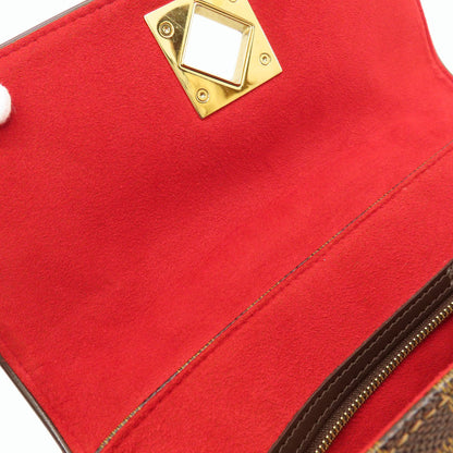 LOUIS VUITTON N41168 Bergamo MM Damier Ebene Handbag Damier canvas Ladies [Used]