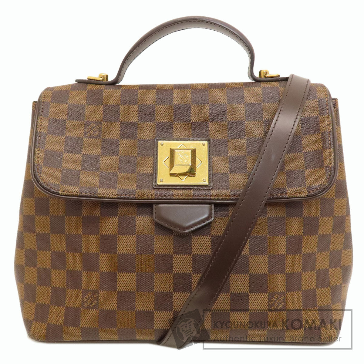 LOUIS VUITTON N41168 Bergamo MM Damier Ebene Handbag Damier canvas Ladies [Used]
