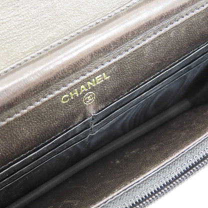 CHANEL Chain Wallet COCO Mark GoldHardware Long wallet (with coin pocket) Grained Calfskin Skin Ladies [Used]