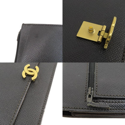 CHANEL Chain Wallet COCO Mark GoldHardware Long wallet (with coin pocket) Grained Calfskin Skin Ladies [Used]