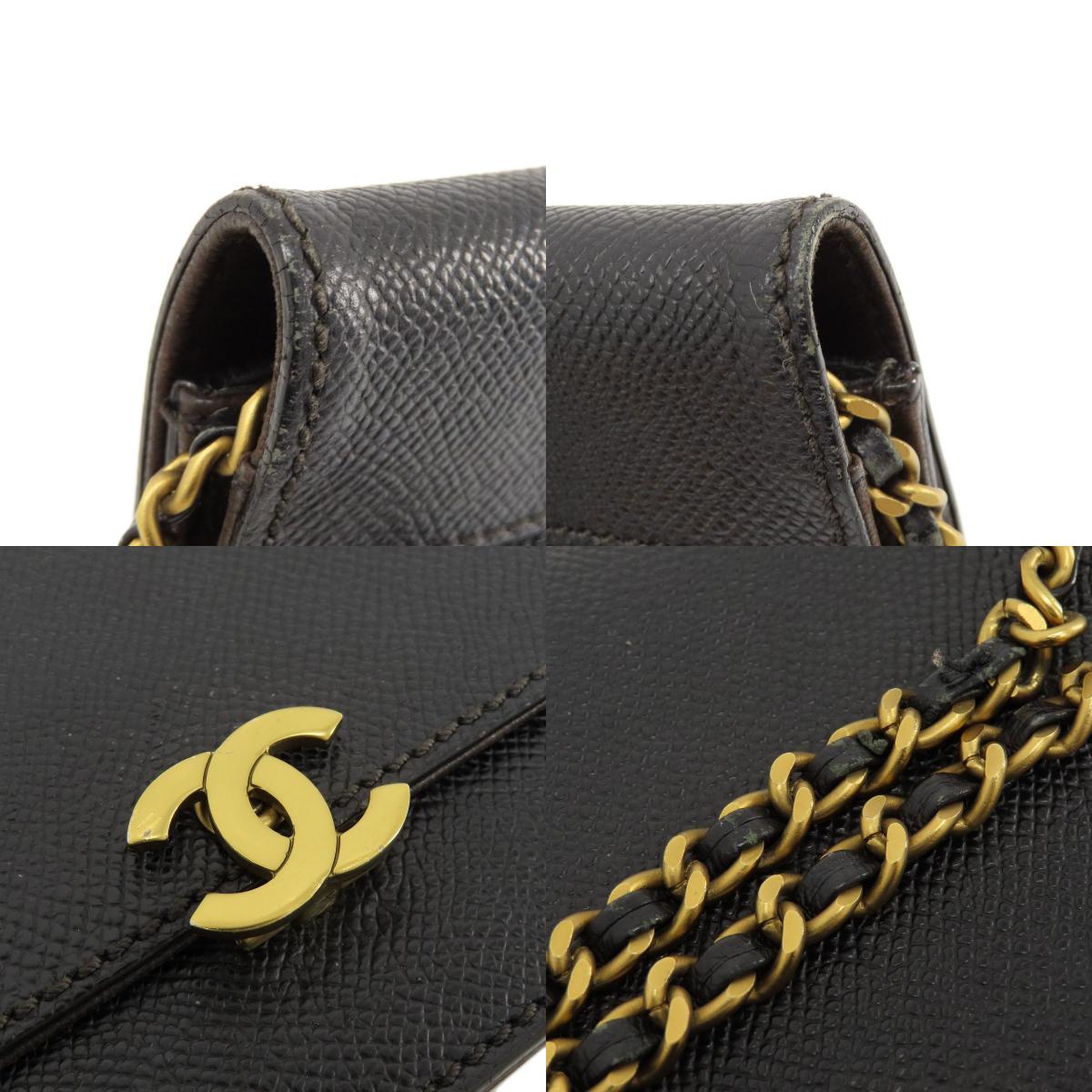 CHANEL Chain Wallet COCO Mark GoldHardware Long wallet (with coin pocket) Grained Calfskin Skin Ladies [Used]