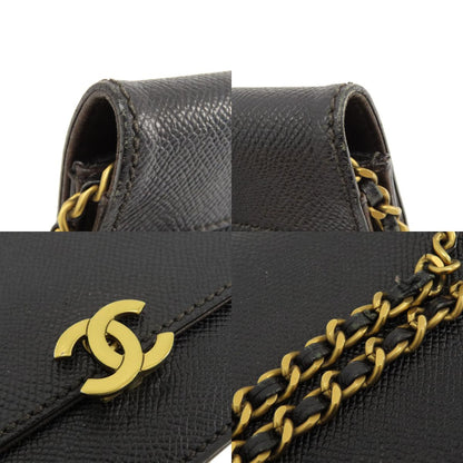 CHANEL Chain Wallet COCO Mark GoldHardware Long wallet (with coin pocket) Grained Calfskin Skin Ladies [Used]