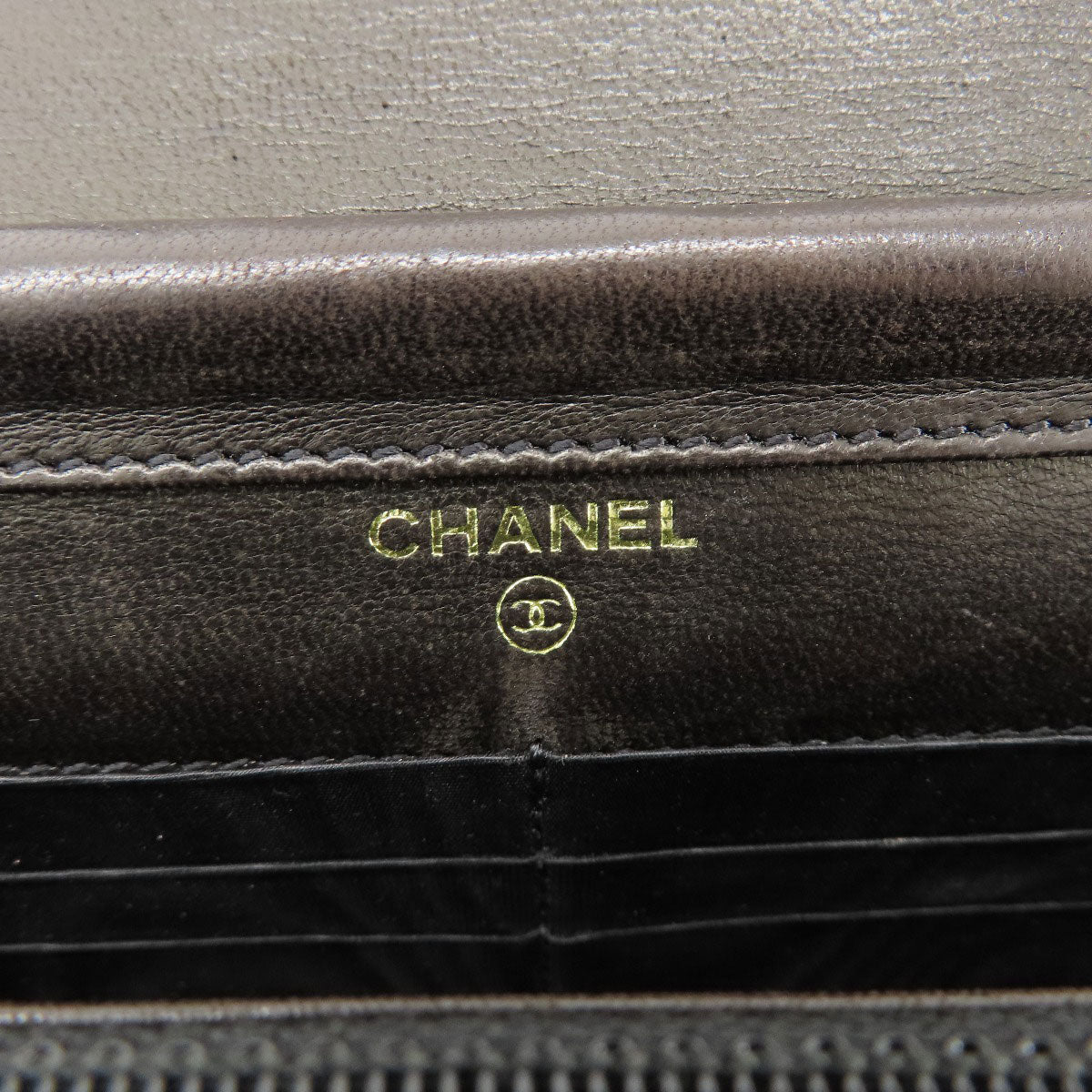 CHANEL Chain Wallet COCO Mark GoldHardware Long wallet (with coin pocket) Grained Calfskin Skin Ladies [Used]