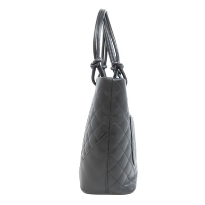 CHANEL CAMBON LINE SilverHardware Tote Bag Calf Ladies [Used]