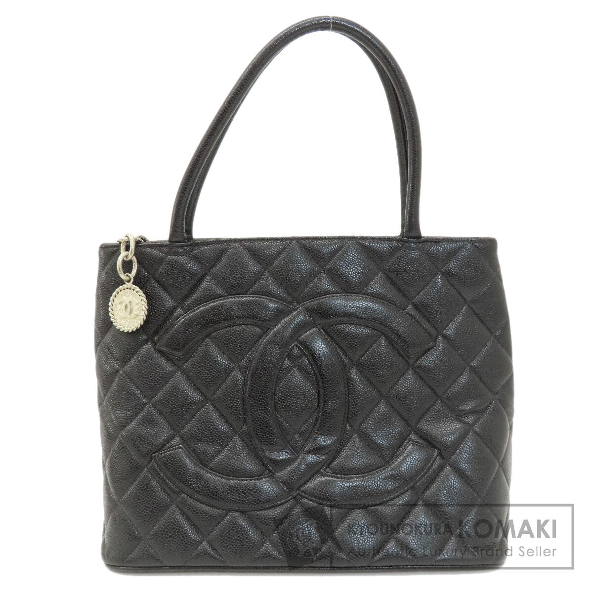 CHANEL   Tote Bag Medallion SilverHardware Caviar skin Ladies