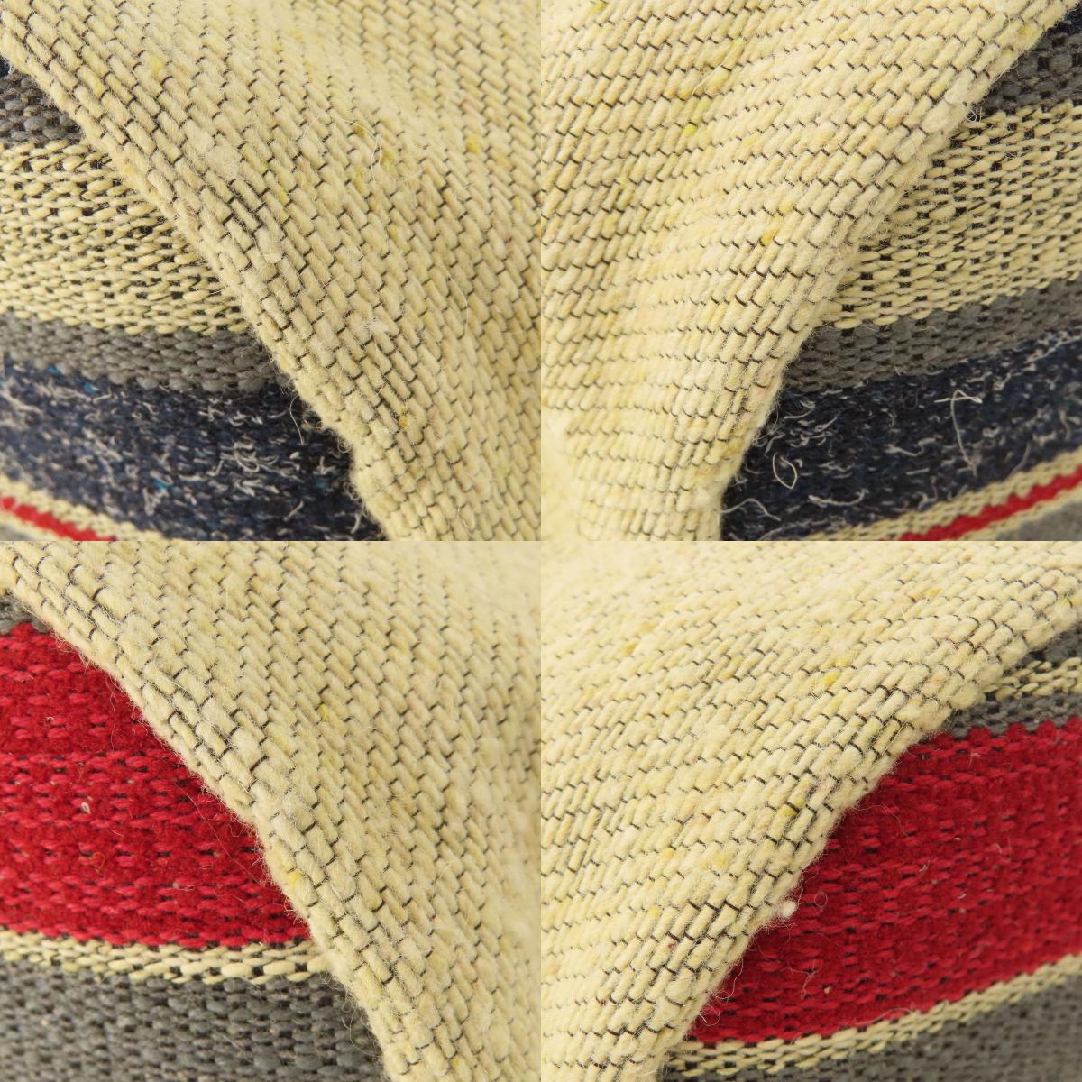 CHANEL Deauville Drawstring Bag SilverHardware Shoulder Bag Canvas Ladies [Used]