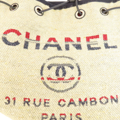 CHANEL   Shoulder Bag Deauville COCO Mark SilverHardware Canvas Ladies