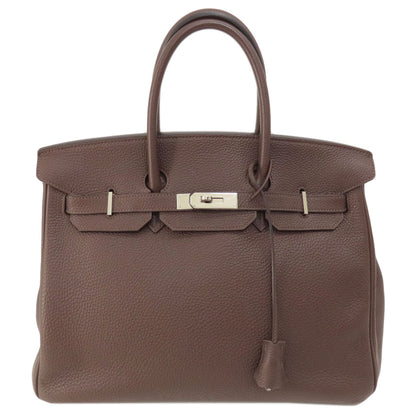 HERMES   Handbag Birkin 35 Dark Brown SilverHardware Togo Ladies