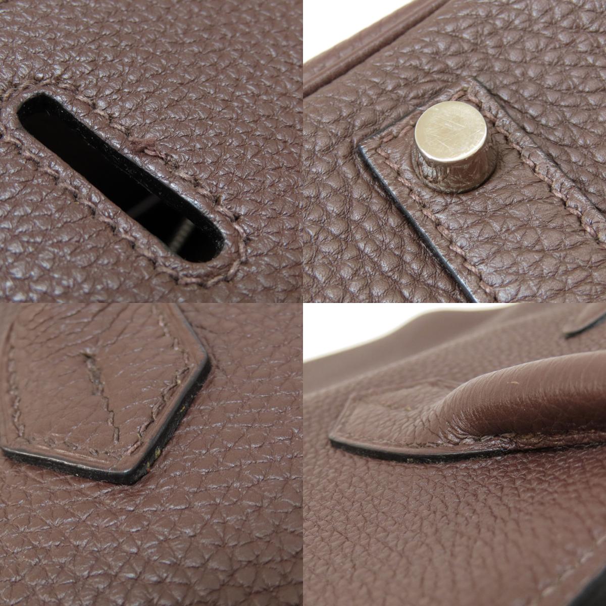 HERMES Birkin 35 Dark Brown SilverHardware Handbag Togo Ladies [Used]