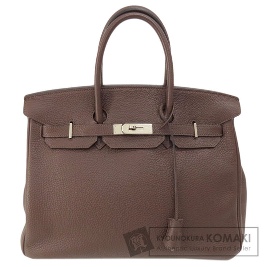 HERMES   Handbag Birkin 35 Dark Brown SilverHardware Togo Ladies