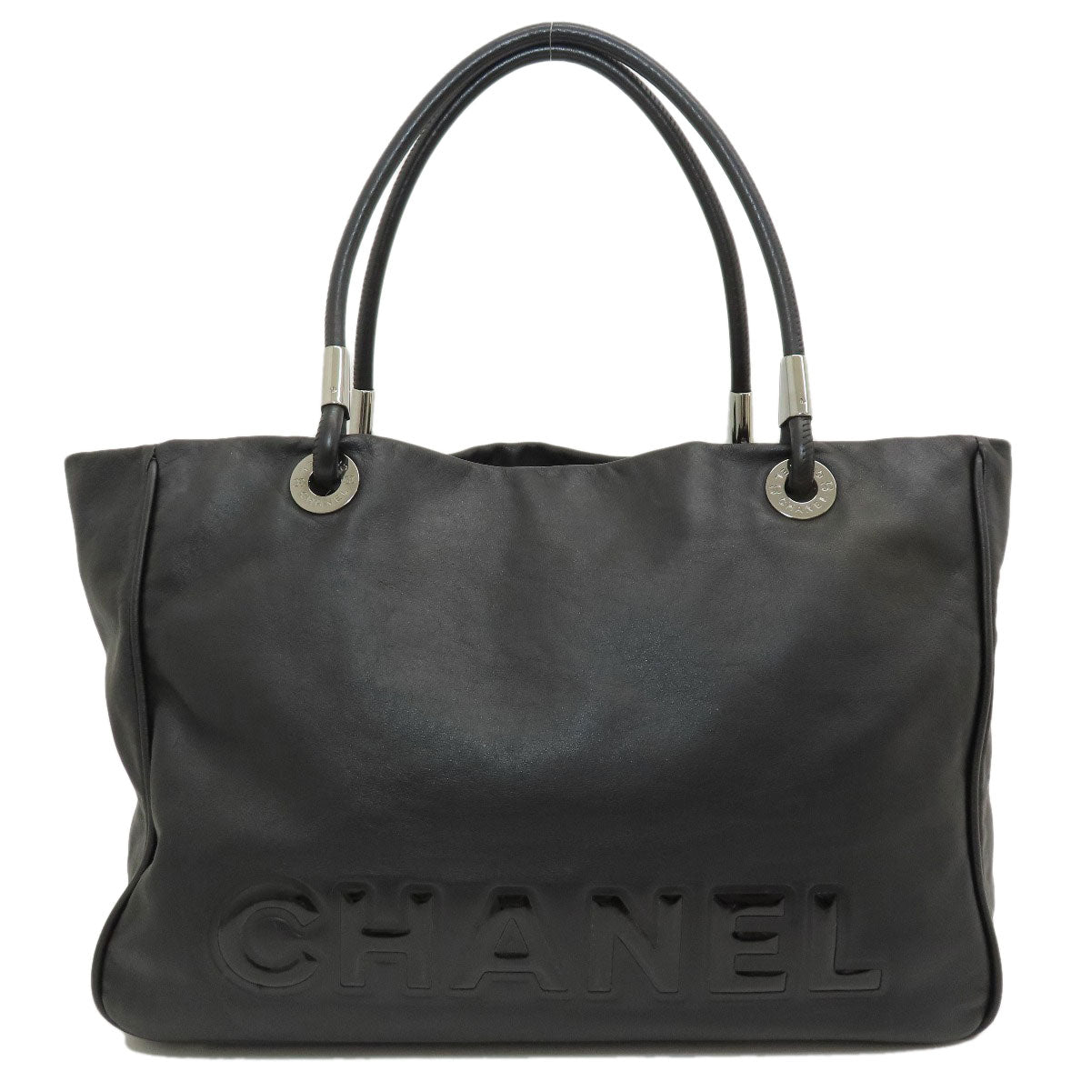 CHANEL   Tote Bag Camellia Silver Hardware Lambskin Ladies