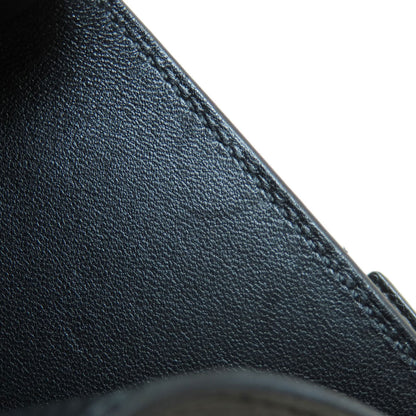 HERMES Click 12 Black Black GoldHardware Bifold Wallet with Coin Pocket Epsom Ladies [Used]