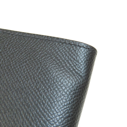HERMES Click 12 Black Black GoldHardware Bifold Wallet with Coin Pocket Epsom Ladies [Used]