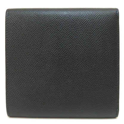 HERMES Click 12 Black Black GoldHardware Bifold Wallet with Coin Pocket Epsom Ladies [Used]