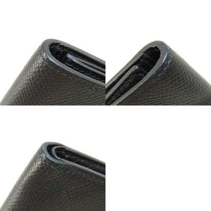 HERMES Click 12 Black Black GoldHardware Bifold Wallet with Coin Pocket Epsom Ladies [Used]