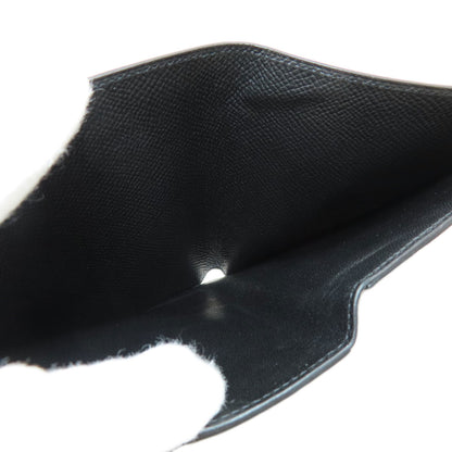 HERMES Click 12 Black Black GoldHardware Bifold Wallet with Coin Pocket Epsom Ladies [Used]