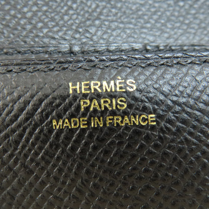 HERMES Click 12 Black Black GoldHardware Bifold Wallet with Coin Pocket Epsom Ladies [Used]