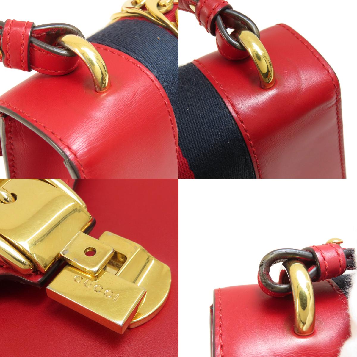 GUCCI 4720270 Sylvie 2WAY Handbag Calf Ladies [Used]