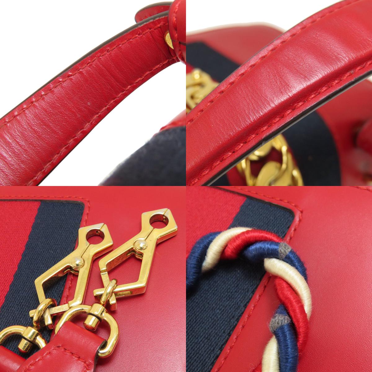 GUCCI 4720270 Sylvie 2WAY Handbag Calf Ladies [Used]