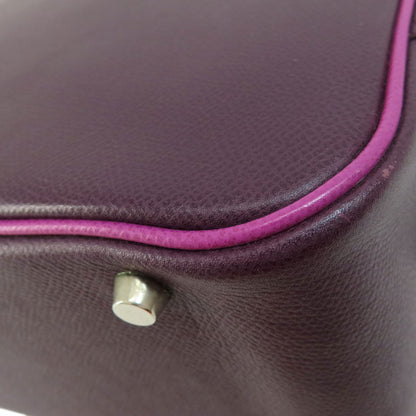 HERMES   Handbag Plum 28 Purple SilverHardware Epsom Ladies