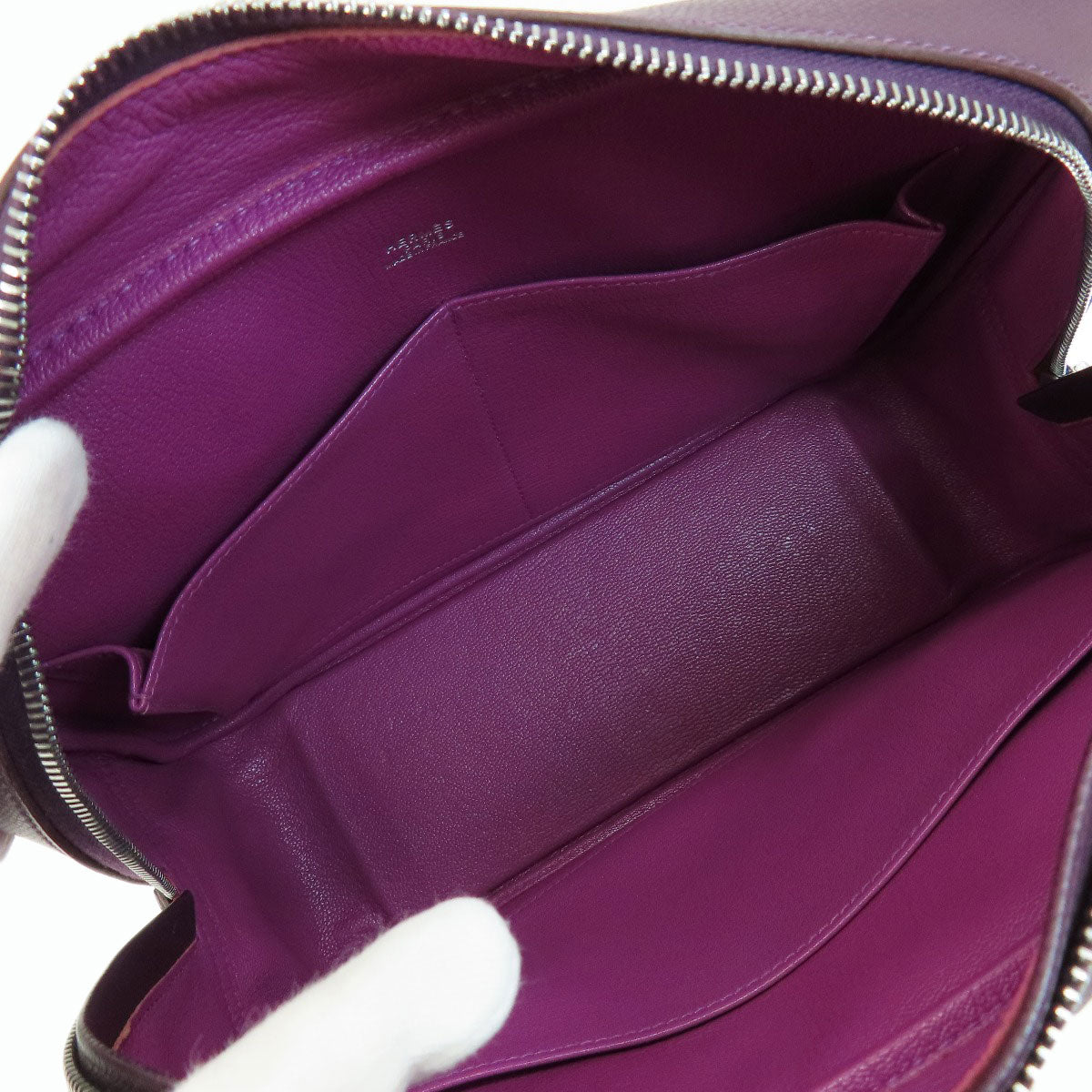 HERMES   Handbag Plum 28 Purple SilverHardware Epsom Ladies