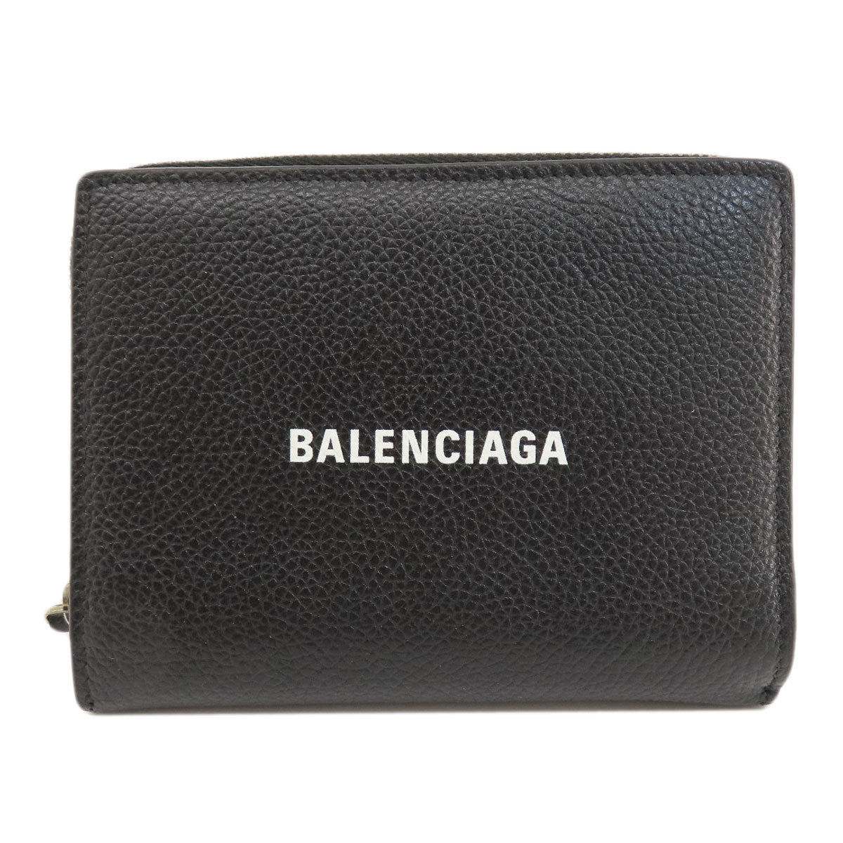 BALENCIAGA 650879 logo Bifold Wallet with Coin Pocket Leather Ladies [Used]