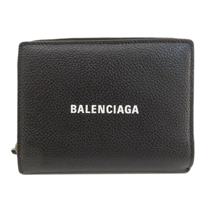 BALENCIAGA 650879 logo Bifold Wallet with Coin Pocket Leather Ladies [Used]