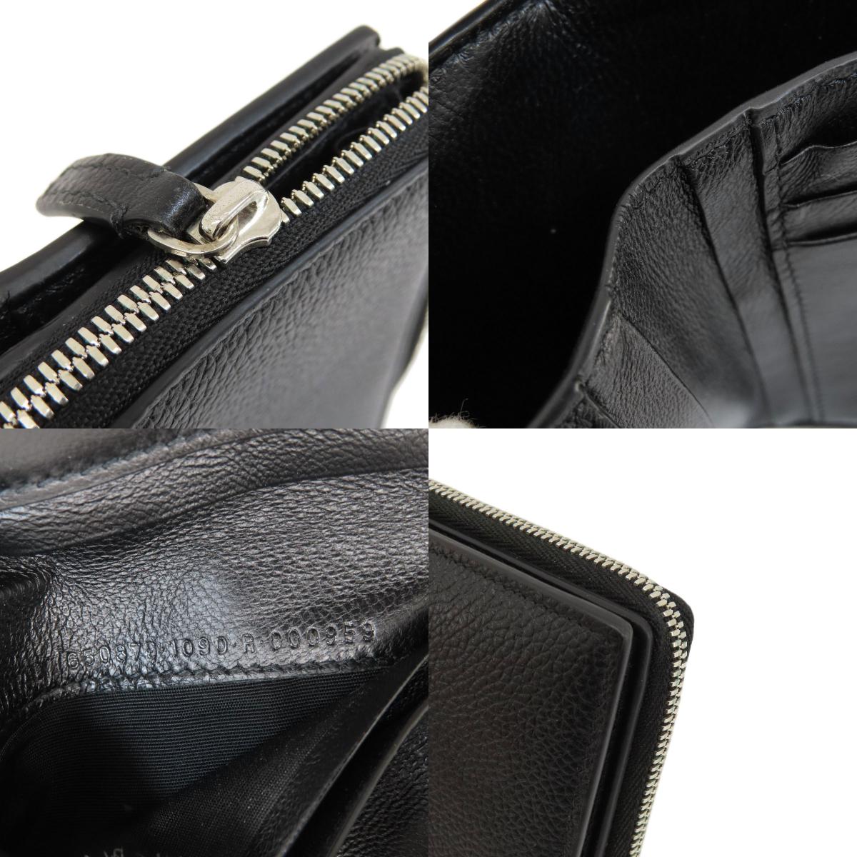 BALENCIAGA 650879 logo Bifold Wallet with Coin Pocket Leather Ladies [Used]