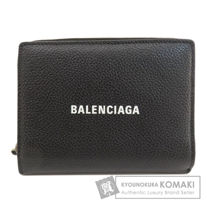 BALENCIAGA 650879 logo Bifold Wallet with Coin Pocket Leather Ladies [Used]