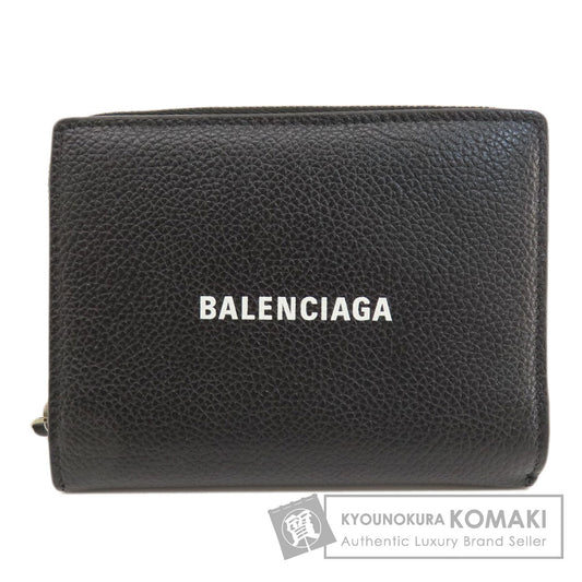 BALENCIAGA 650879 logo Bifold Wallet with Coin Pocket Leather Ladies [Used]