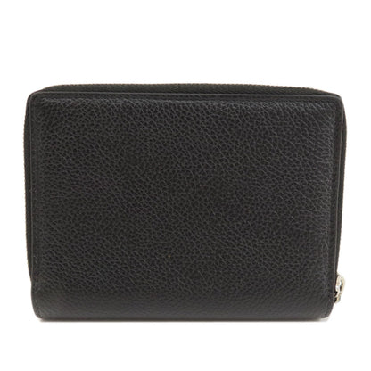 BALENCIAGA 650879 logo Bifold Wallet with Coin Pocket Leather Ladies [Used]