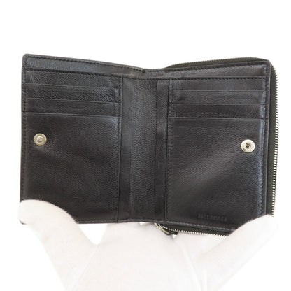 BALENCIAGA 650879 logo Bifold Wallet with Coin Pocket Leather Ladies [Used]