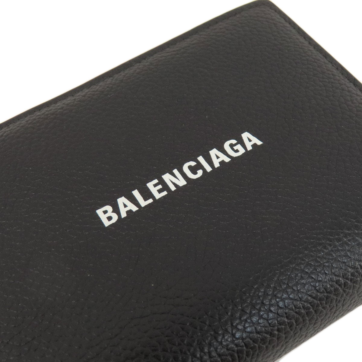 BALENCIAGA 650879 logo Bifold Wallet with Coin Pocket Leather Ladies [Used]