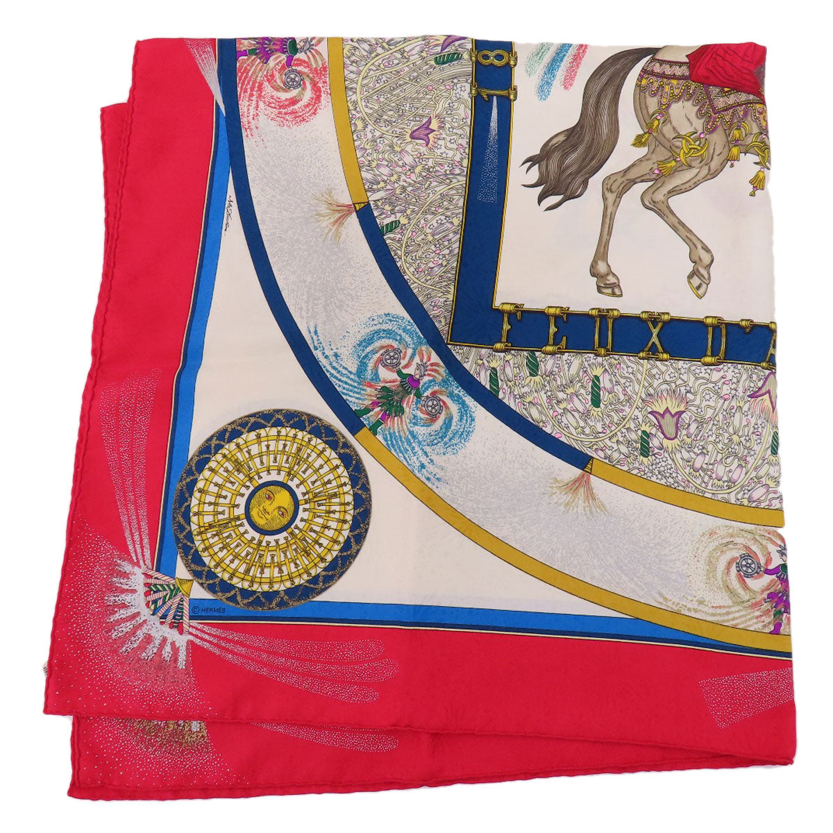 HERMES   Scarf Carre90 FEUX D ARTIFICE Silk Ladies