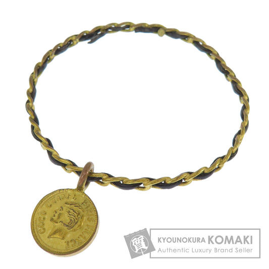 CHANEL COCO Mark Bangle Bracelet Metal LeatherLadies [Used]